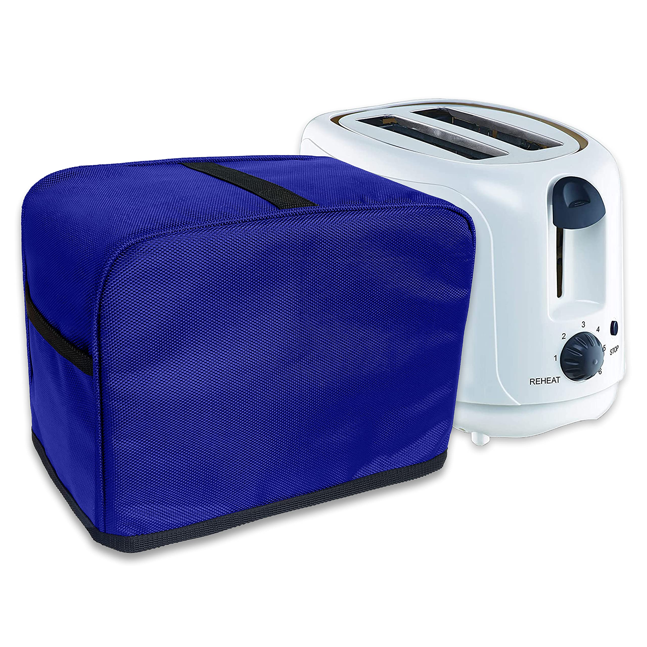 NABAAT Dust Proof Water Proof Washable Cover for 2 Slice Toaster Pop up Kitchen with Pockets Standard Size, Blue (11”x 6.5”x 8”)