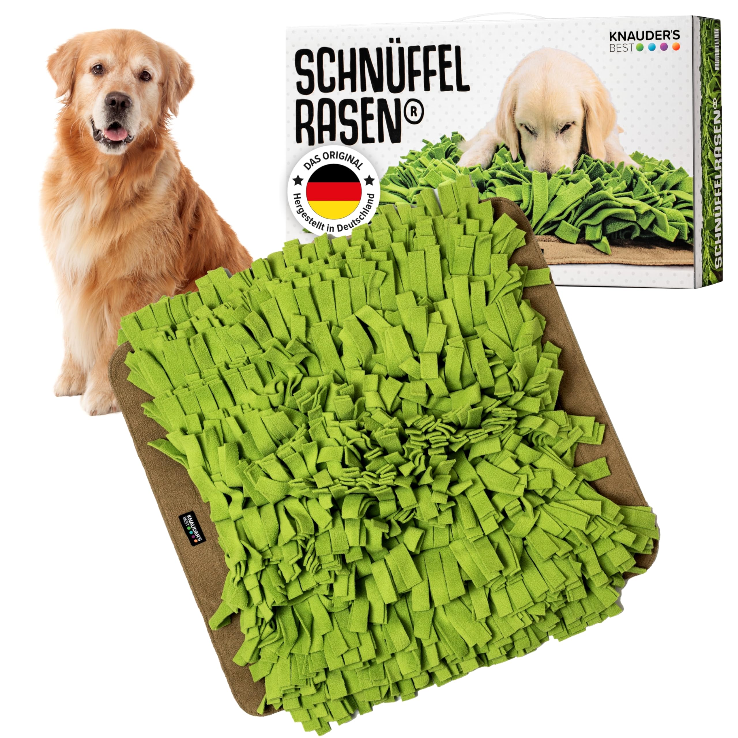 KNAUDER'S Best - Alfombra de césped para perros con gran inteligencia, juguete de búsqueda, anti deslizamiento, duradera, lavable y apta para secadora