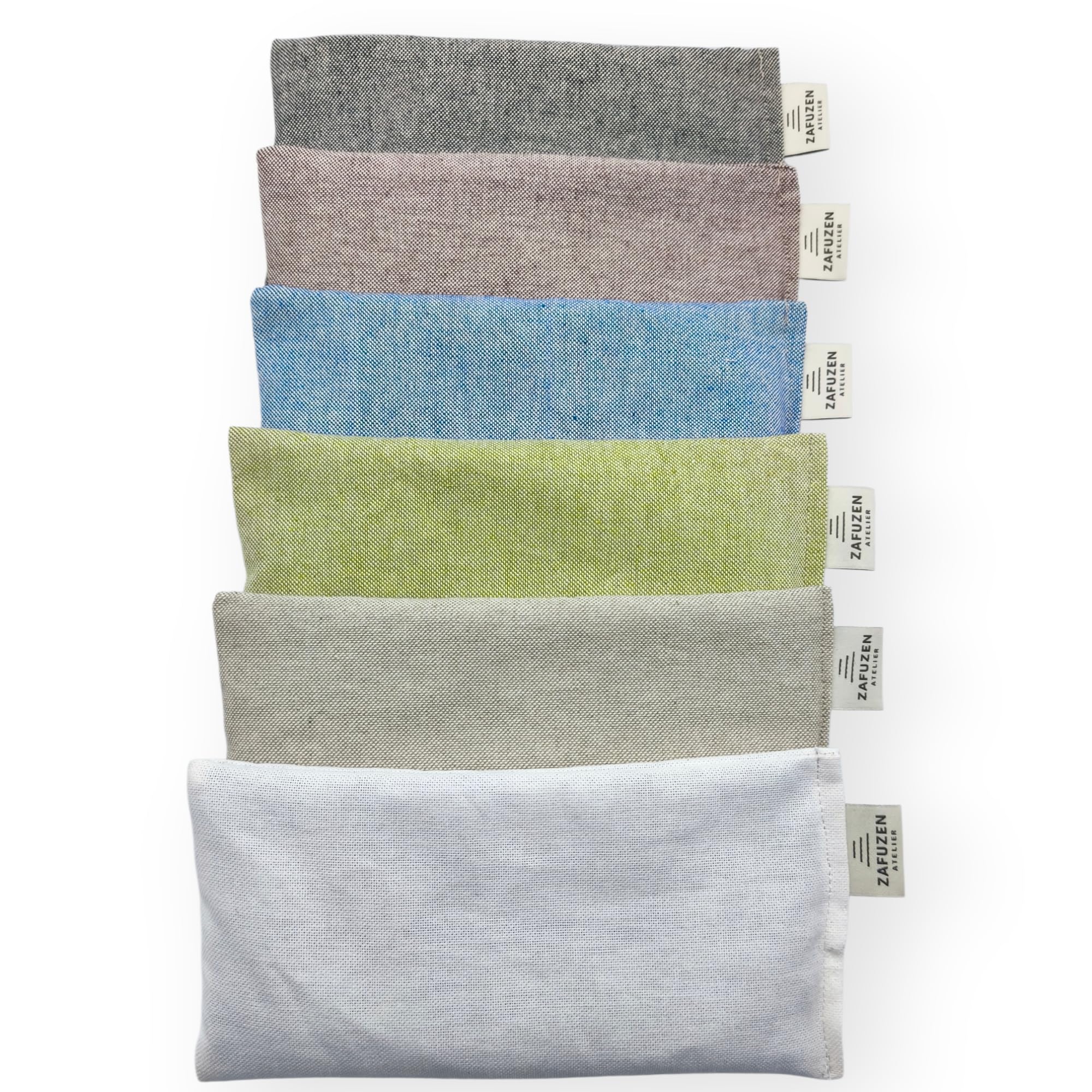 Pack de 6 Coussins pour Les Yeux Full Palette – Coussins oculaires avec Fleurs de Lavande Naturelle et Riz, Coton Naturel, Yoga et méditation, Relaxation et Repos