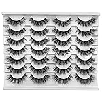 False Eyelashes Fluffy Faux Mink Lashes, Yasnai Natural Eyelashes14 Pairs Pack 9D Wispy Cat Eye Fake Lashes