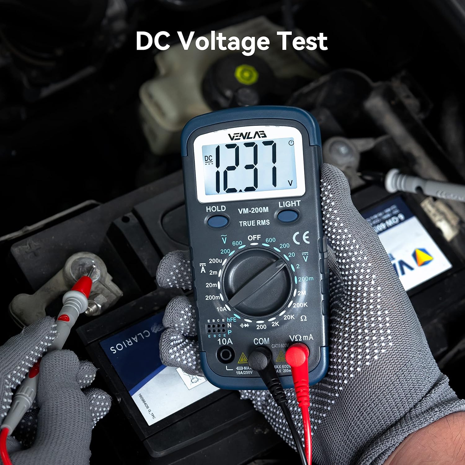 Digitale Multimetro VEBLAB Voltmetro Amperometro Ohmmetro con 2000 conteggi, Portatile MINI Tester per Tensione CA CC/Corrente CC/Resistenza/Continuità/Diodi/HFE Vm-200m - Immagine 4