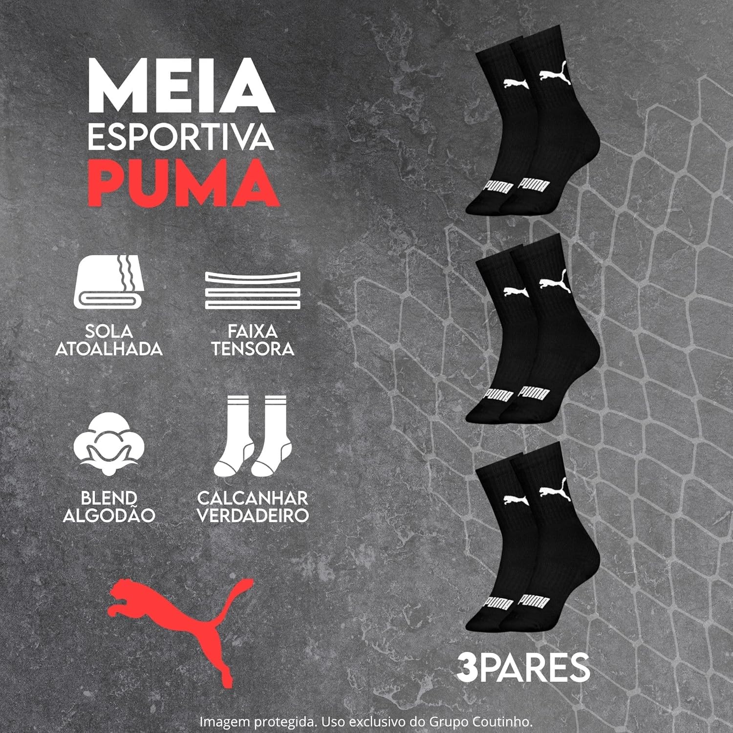 Kit 3 Pares Meia Puma Cano Médio Academia Sola Atoalhada Original em promoção! Veja a oferta e mais achadinhos de Moda íntima 2 Hoje é o melhor dia para comprar Kit 3 Pares Meia Puma Cano Médio Academia Sola Atoalhada Original com aquele preço maroto! Promoção! Aproveite a oferta! 2