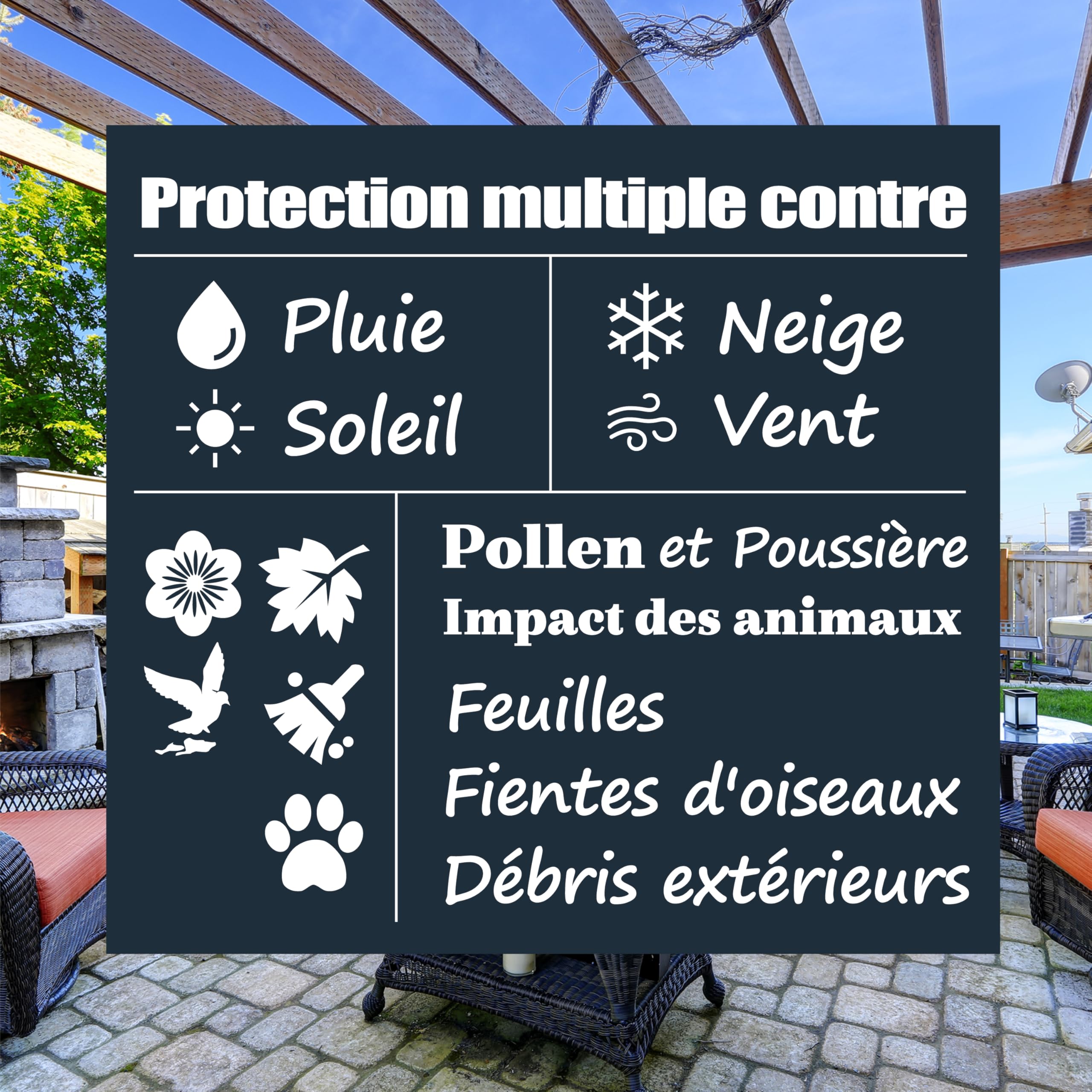 F&J Outdoors Housse pour canapé de Jardin, imperméable, 208x99x66/91cm, Housse pour mobilier d'extérieur, 3-4 Places, Beige, Protecteur de canapé, Tissu imperméable