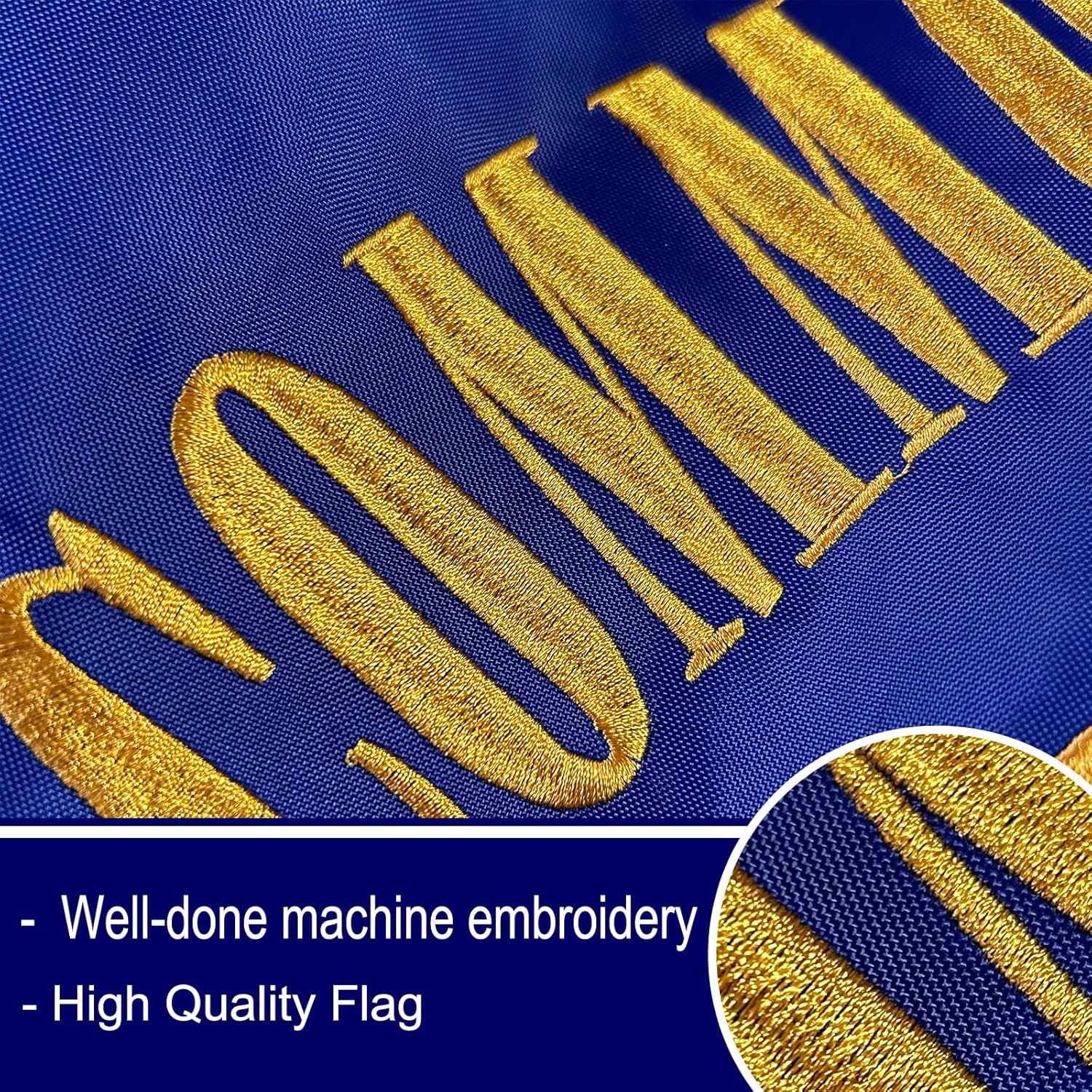 Bradford Embroidered Kentucky State Flag 3x5 feet Outdoor, Heavy Duty KY Flags State of Kentucky Flag with 2 Brass Grommets for Outsides Long Time Use - Image 4