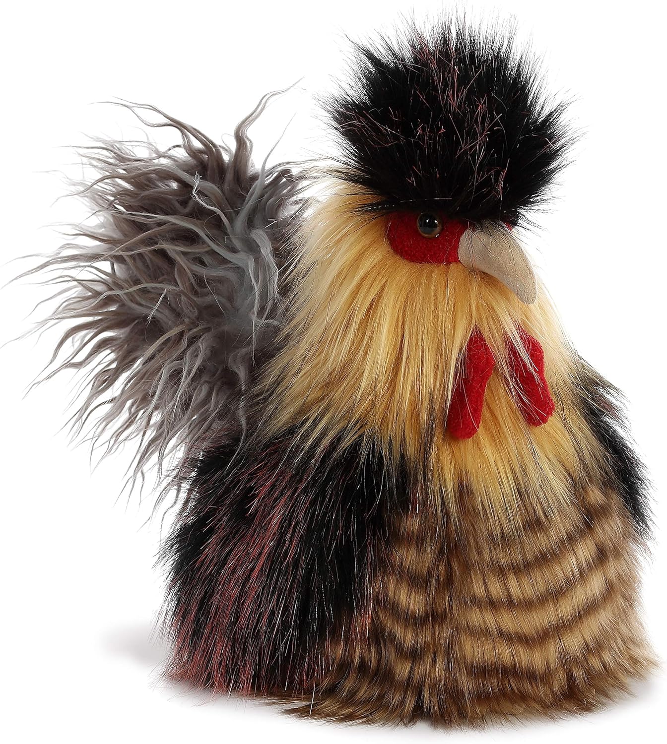 Aurora® Exquisite Luxe Boutique™ Jacques Rooster-Cockerel™ Stuffed Animal - Luxurious Elegance - Sensory Delight - Multicolor 10.5 Inches