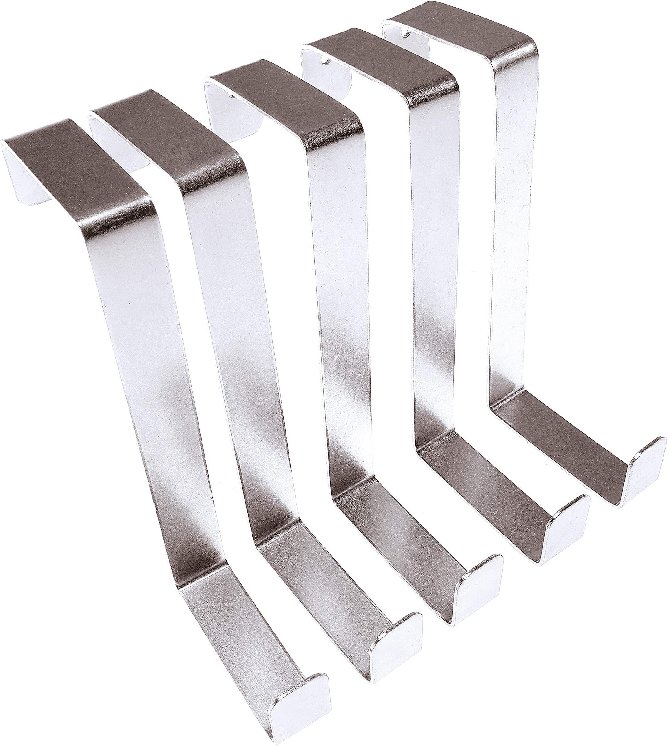 4smile Over Door Hooks 10 Pack โ German Quality Door Hanger โ Extra Strong and Durable Over Door Hanger from Galvanized Steel, Reversible Over Door Hook Helps for Tidy Rooms and Saves Space