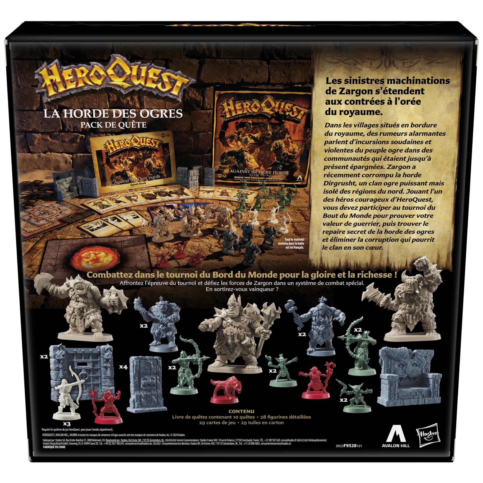 Avalon Hill HeroQuest, zestaw zadań Horda ogrów, gra fabularna, gra planszowa, wymagany system gry HeroQuest, wersja francuska