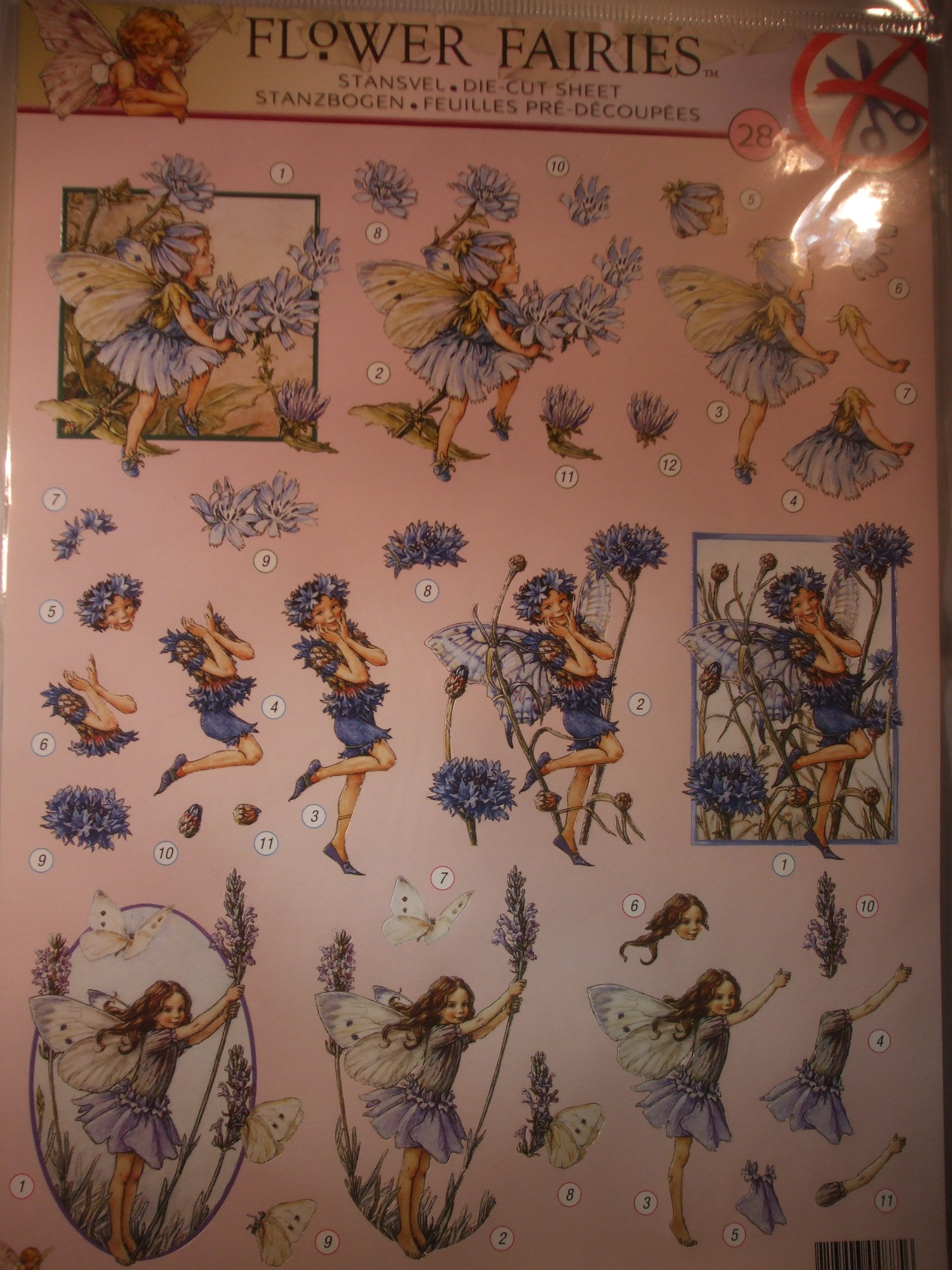 Flower Fairies Die Cut Decoupage Sheet - A4 - Stapeasyff28