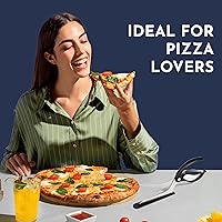 Vista 6 de Loftern Tijeras de pizza – Tijeras antiadherentes para pizza con base de agarre firme – Cortador de pizza de acero inoxidable de grado alimenticio