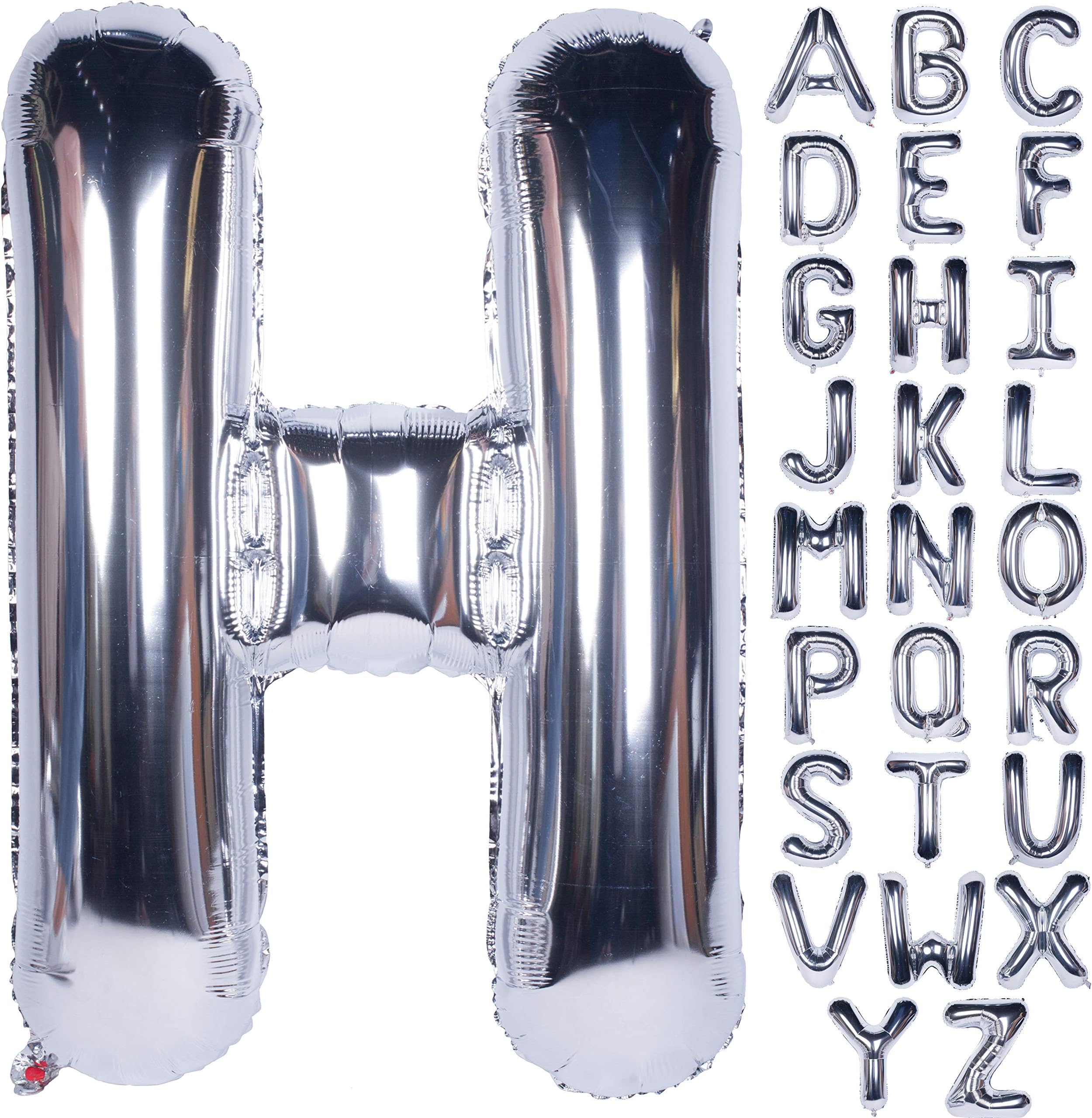 Letter Balloons 40 Inch Giant Jumbo Helium Foil Mylar for Party Decorations Silver H