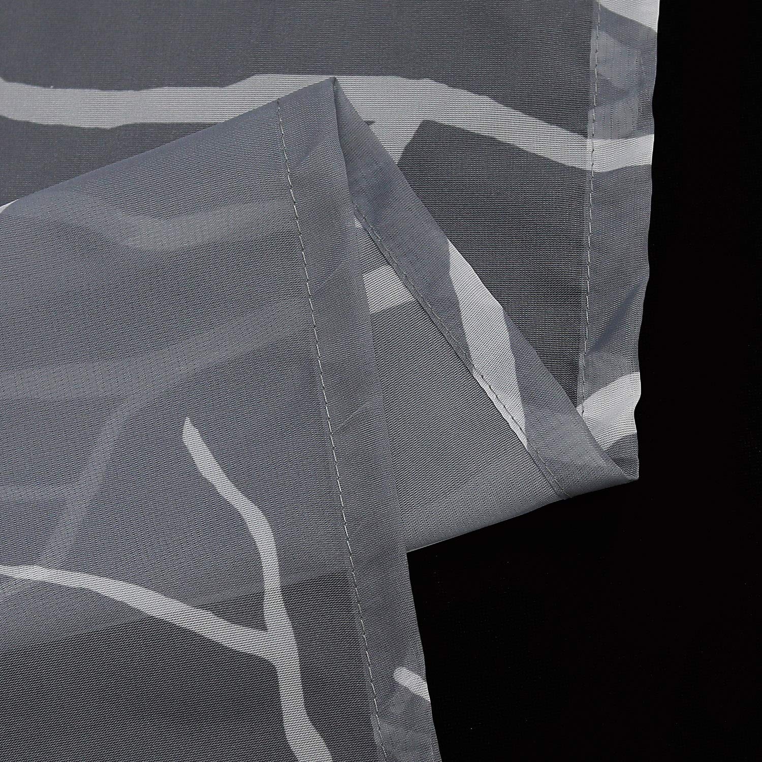 ESLIR Schiebegardinen Set 2er Flächenvorhänge Gardinen mit Schlaufen Schiebevorhang Transparent Schlaufenschal mit Zweige Muster Voile Grau BxH 57x245cm 2 Stück