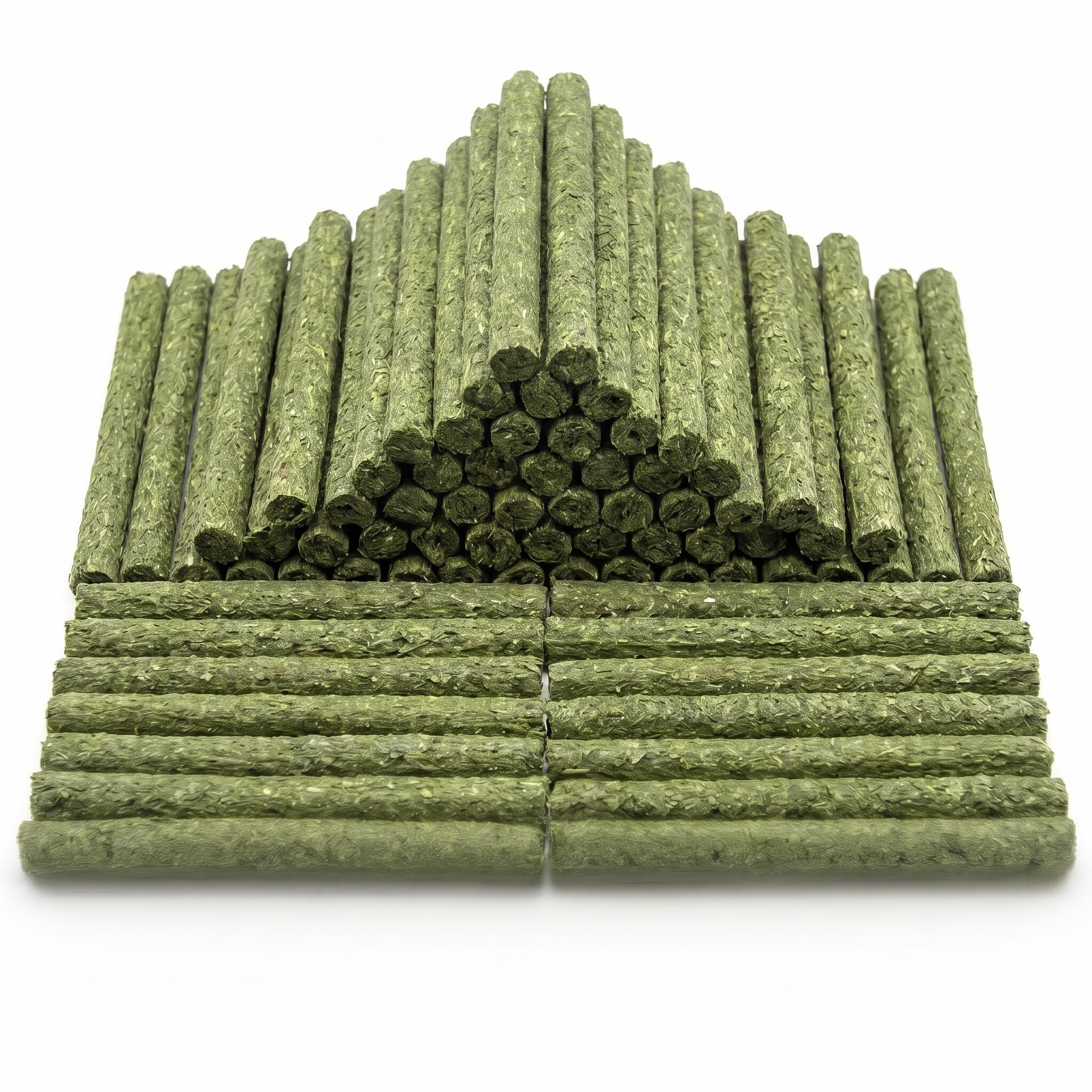 60Pcs Rabbit Chew Toys, 100% Pure Timothy Hay Chew Sticks for Breakers and Rabbit Treats, Small Rodents Chew Sticks for Chinchilla Guinea Pigs
