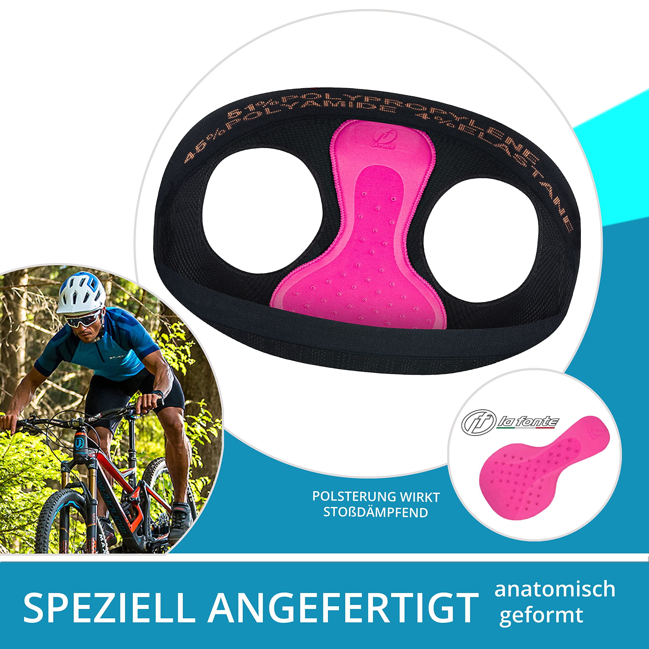Brubeck Damskie spodnie rowerowe 1/2 bez ramiączek, wyściełane spodnie rowerowe (, męskie spodnie rowerowe, kolarstwo górskie, spinning fitness, jazda na rowerze, siłownia, spodnie treningowe)