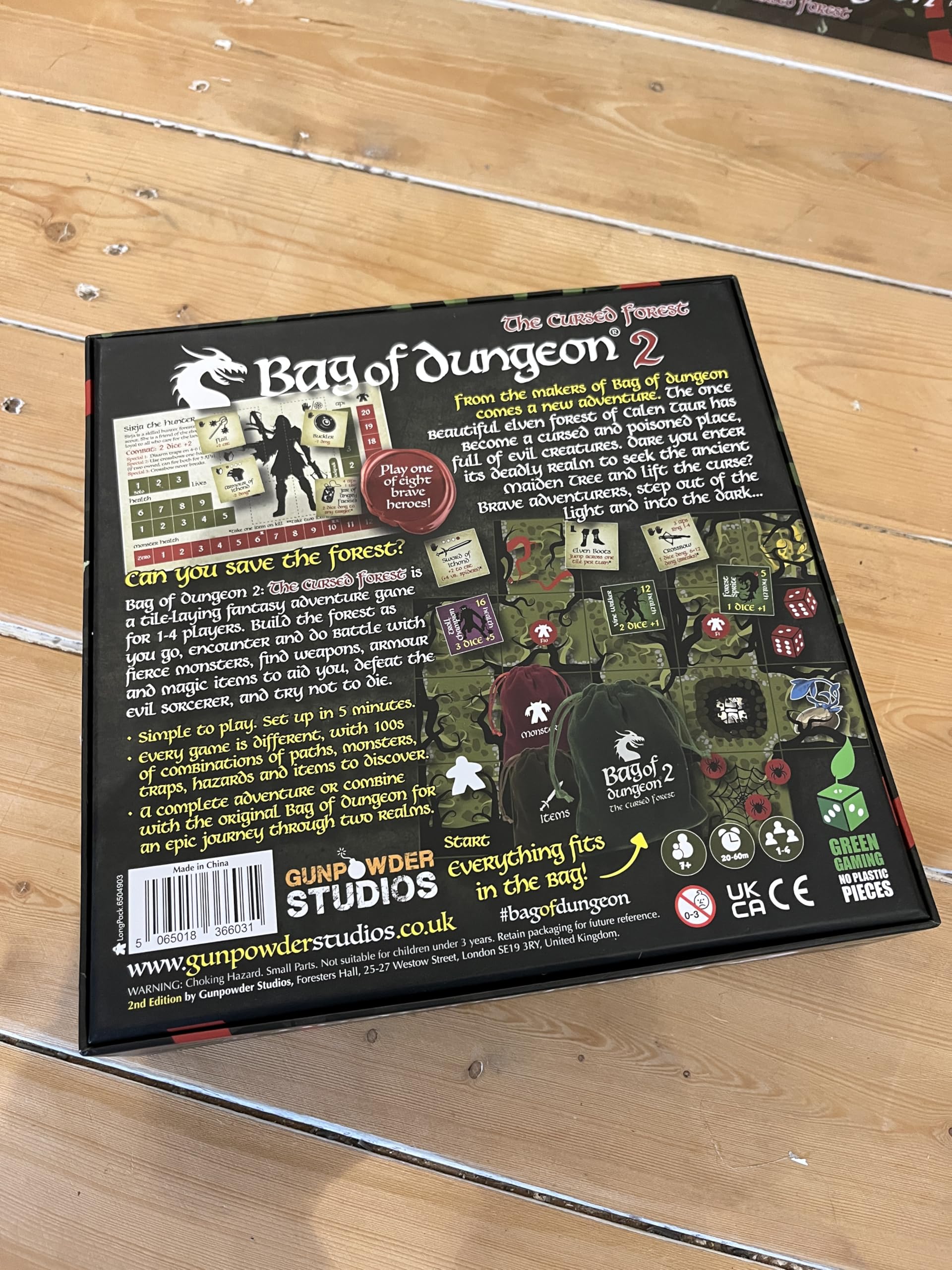 Bag of Dungeon 2: The Cursed Forest | Fantasy Adventure Board Game – Standalone or Expansion | Portable Dungeon Crawler RPG | 1–4 Players | Ages 7+ | Family & Solo Play | Dragon-Themed Tile Game