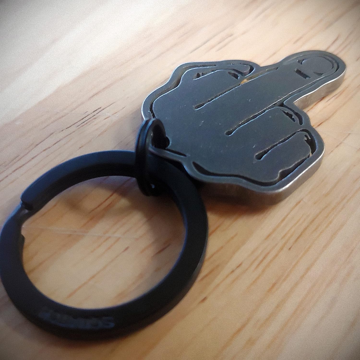 Da Bird Middle Finger Flip-Off Keychain/Charm, Keyring Gift, Stainless-Steel, Made in USA