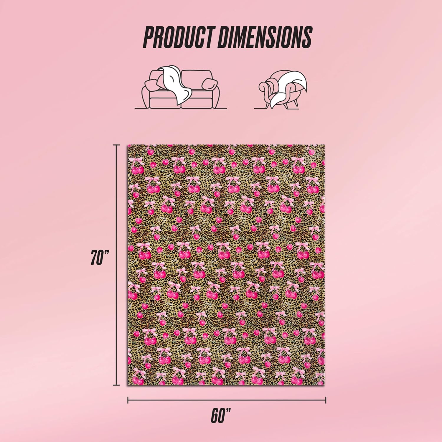 Juicy Couture Oversized Plush Throw Blanket 60" x 70", Wild Cherry Hot Pink