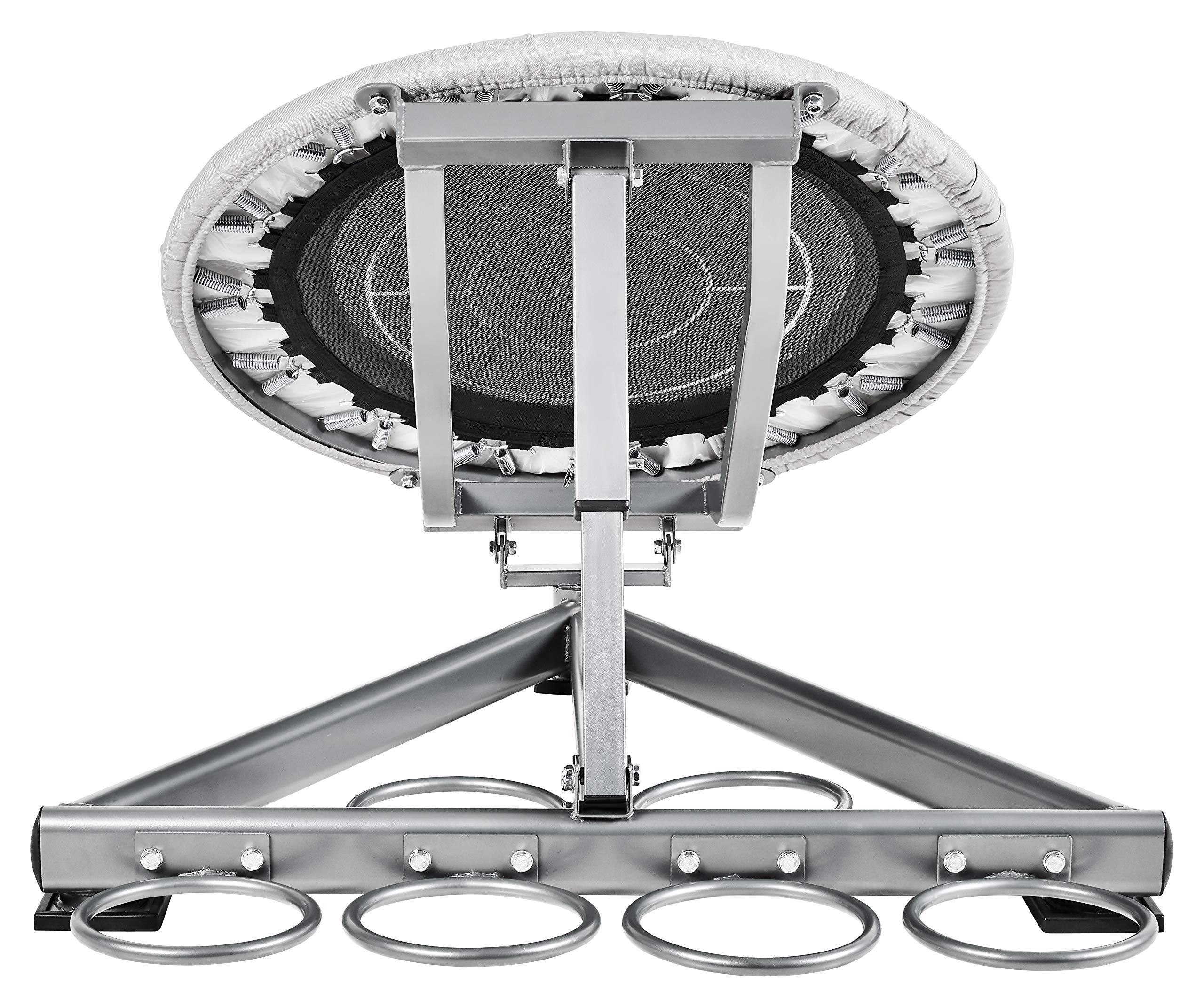Bad Company Medizinball-Rebounder inkl. Ablage-Schalen I Reaktionstrainer für Medizinbälle I 5-Fach verstellbares Mini-Trampolin für das Koordinationstraining in Silber I BCA-131