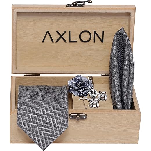 Micro Silk Tie Set with Cufflinks & Pocket Square