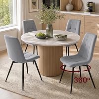 VASAGLE Sedie da Pranzo Girevoli a 360°, in Velluto