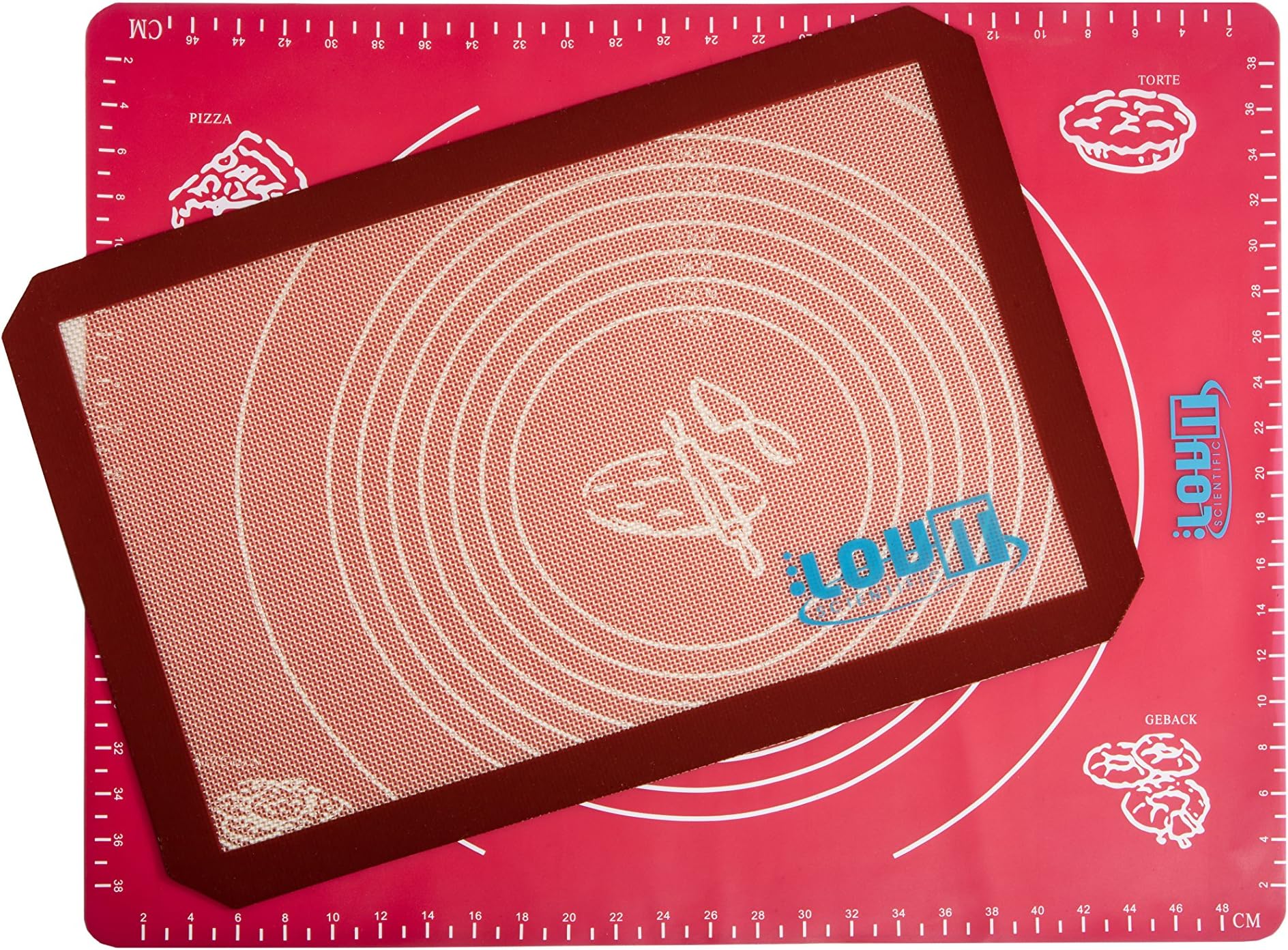 Lovit Scientific Silicone Baking Mat + Pastry Mat Bundle