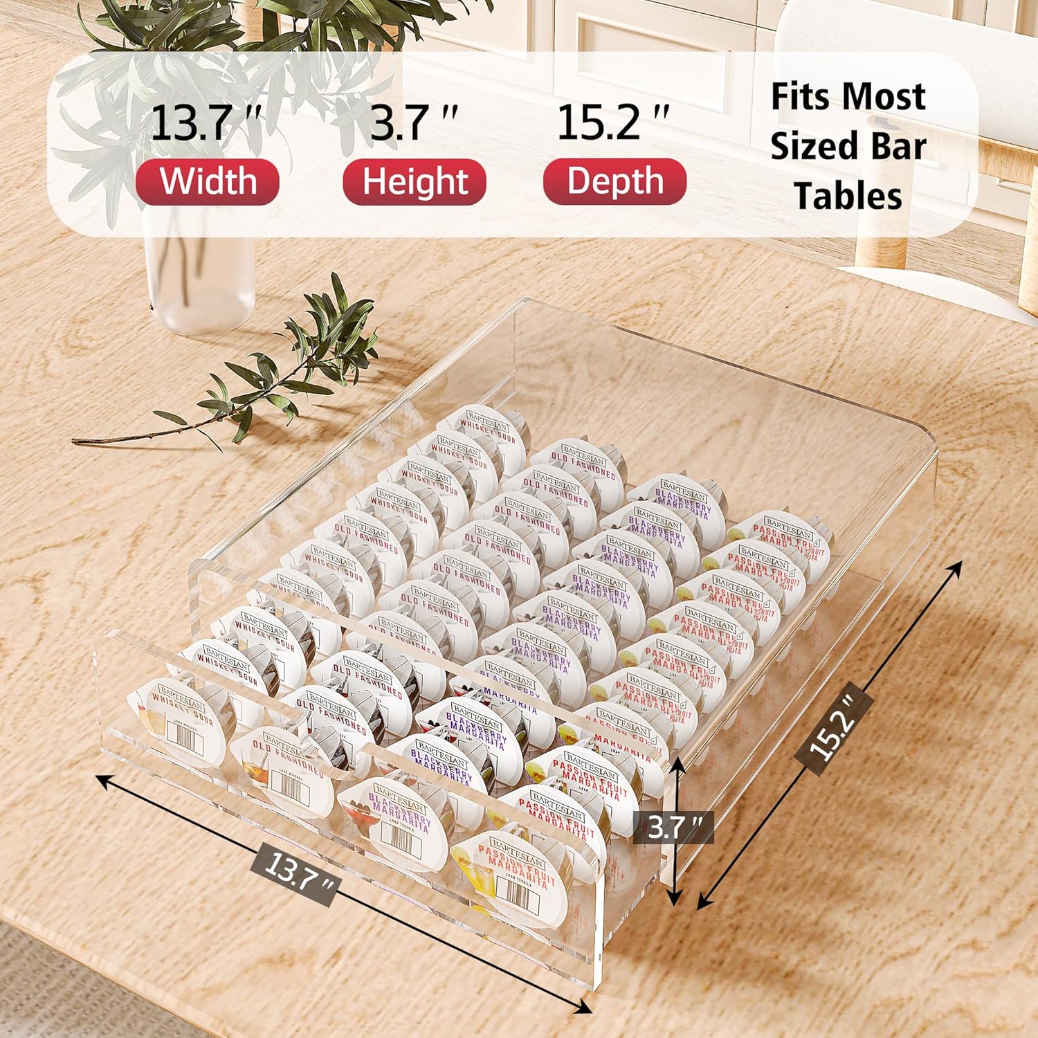 Cocktail Pod Holder Compatible with Bartesian Cocktail Machine for Bartesian Capsules Storage transparent