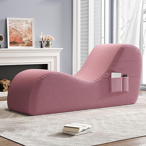 Sillas de yoga para adultos, silla de salón ergonómica para interiores con bolsillo lateral, cojín lumbar, otomana, silla de yoga perfecta para