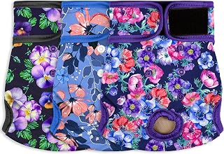 Female Dog Diapers - Premium Reusable Diapers for Doggie in Heat - Highly Absorbent for Pet Incontinence with Adjustable Snaps Rose Flower, M
