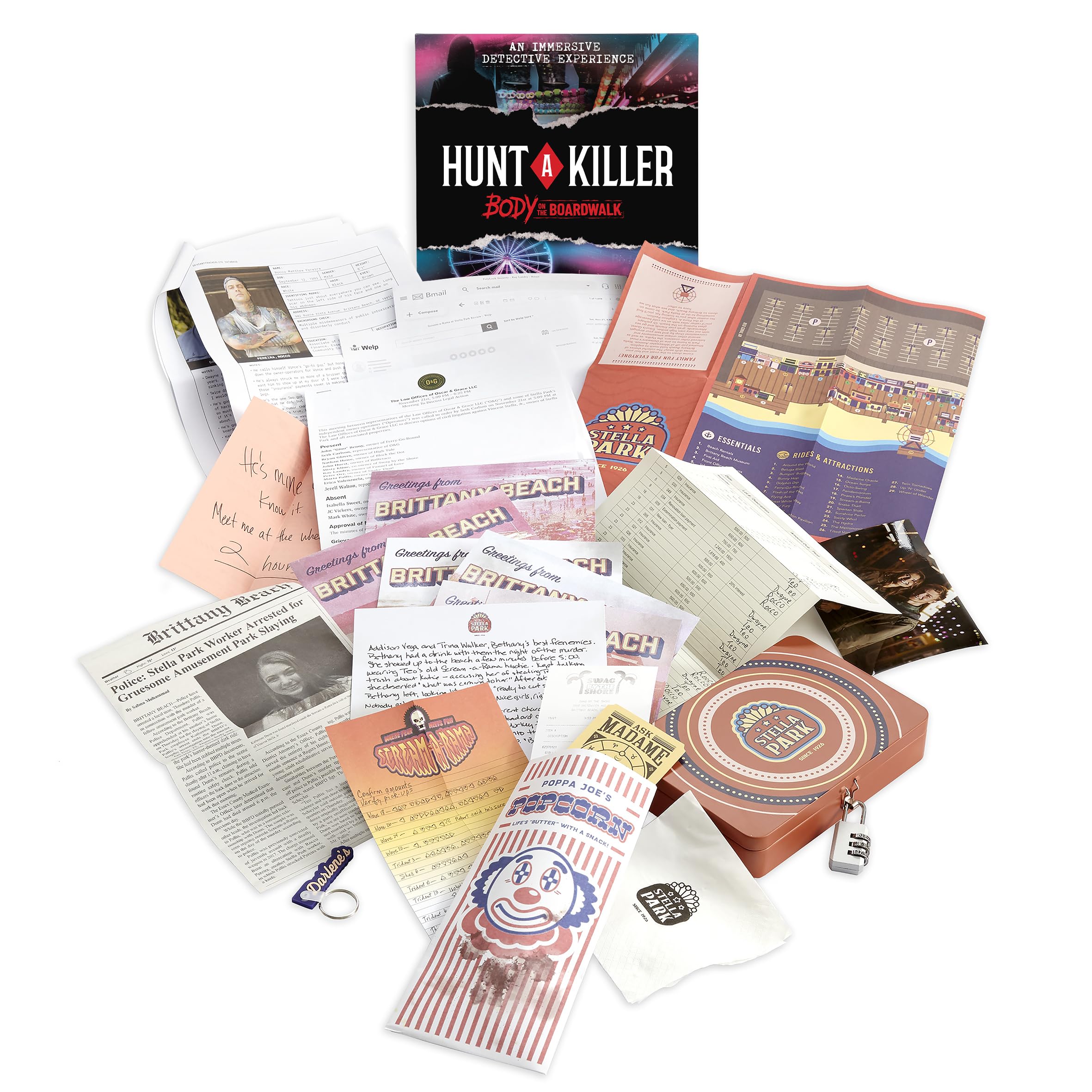 Hunt A Killer: Body On The Boardwalk Interactive Unsolved Mysteries Game, Murder