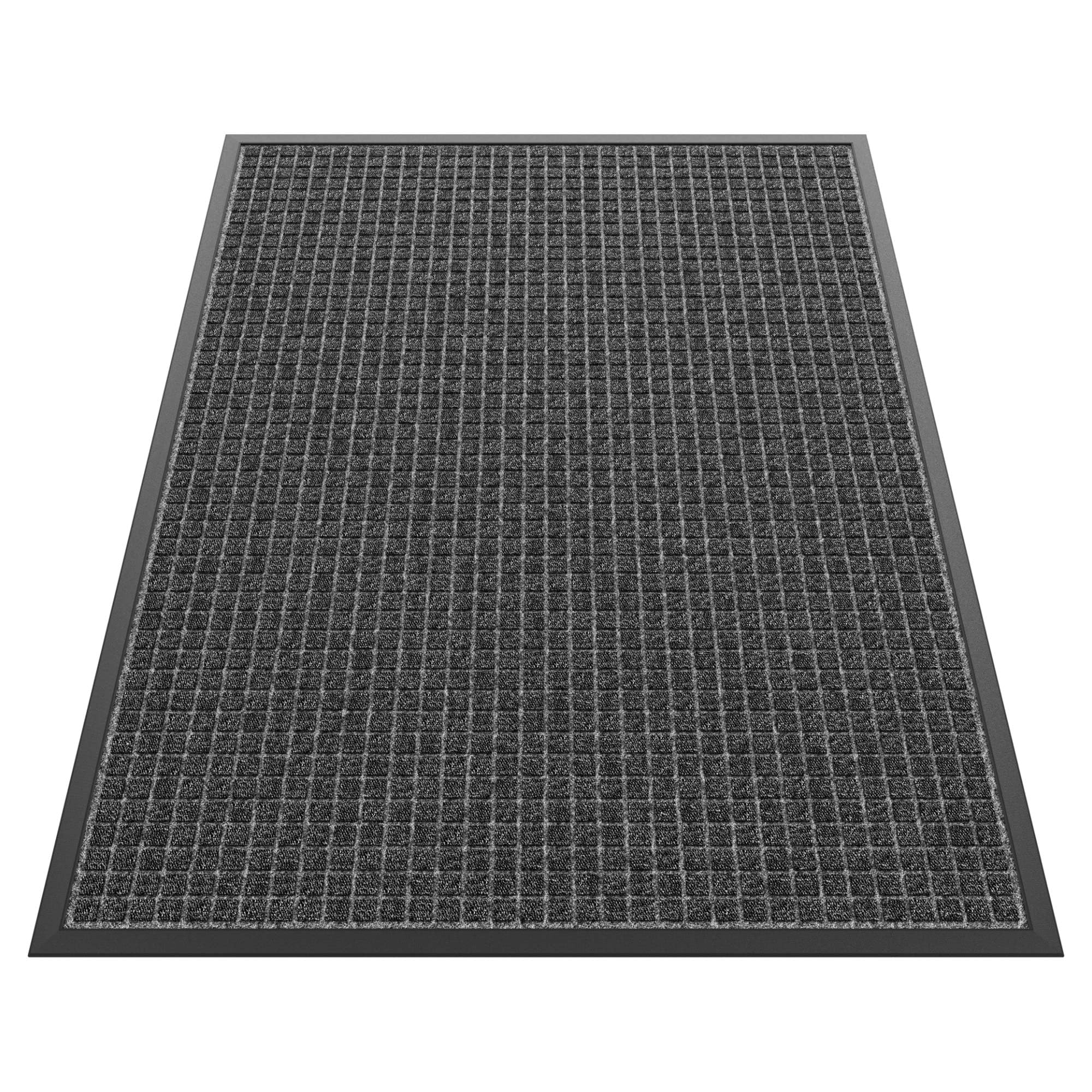 sturdy front door mat outside entrance, 4' x 3' all-season all-weather doormat waterproof, stain and fade resistant, natural rubber indoor outdoor welcome door mat trap dirt