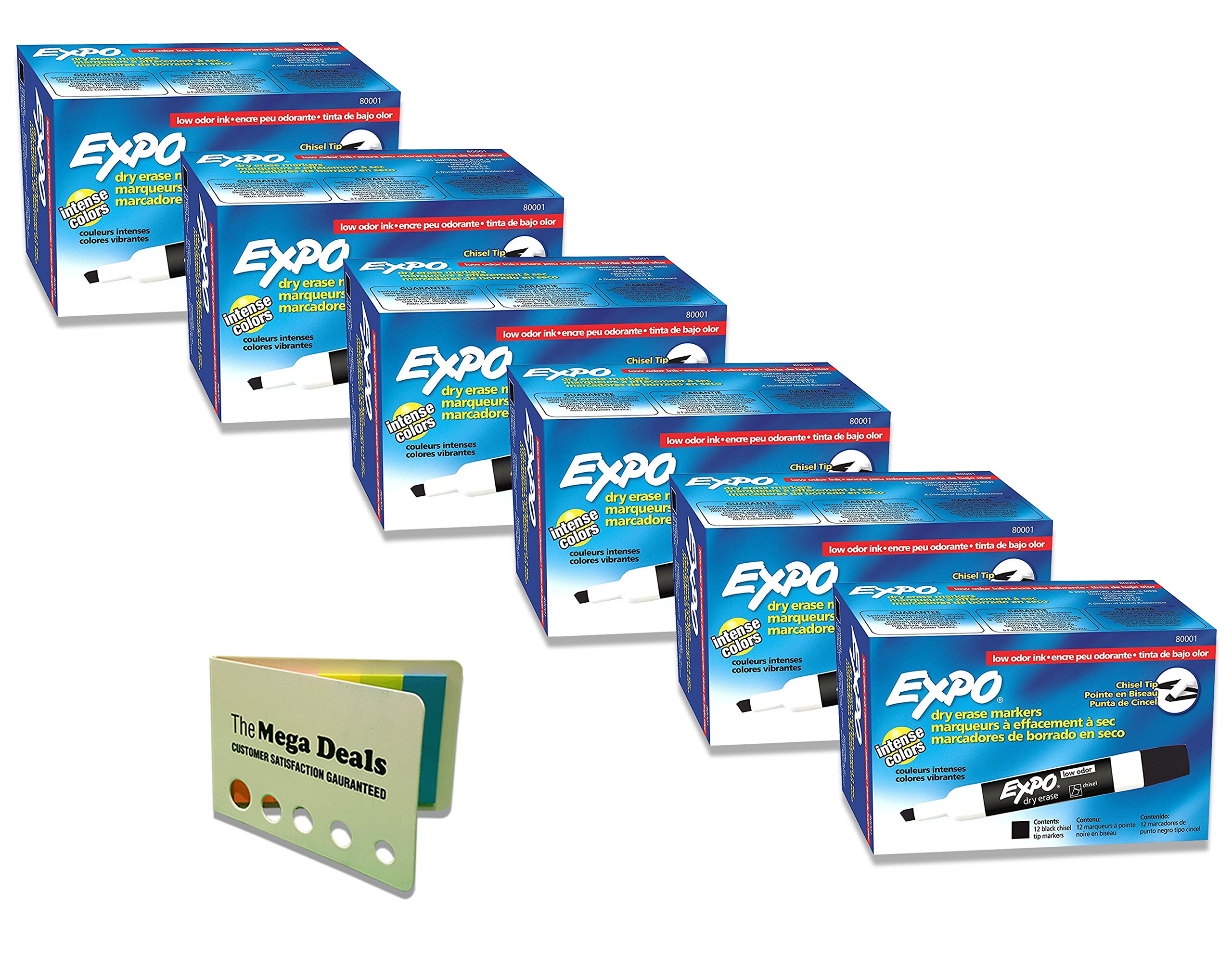 EXPO 80001 Low Odor Chisel Point Dry Erase Markers Low Odor Alcohol-Based Ink Designed for Whiteboards Glass and