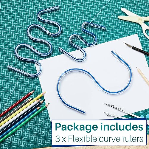 Miniatura 3 de 3 reglas de curva flexibles de 12, 16, 24 pulgadas, reglas flexibles para dibujar, regla curva para coser, cinta métrica flexible de curva ideal