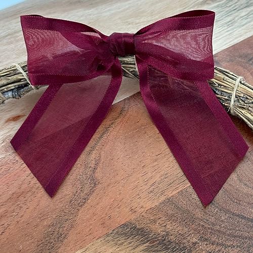 Miniatura 9 de Lazos preatados a cuadros rojos y blancos, 3 pulgadas de ancho, juego de 12, cuadros de búfalo, decoración de cesta de regalo a cuadros, adornos de