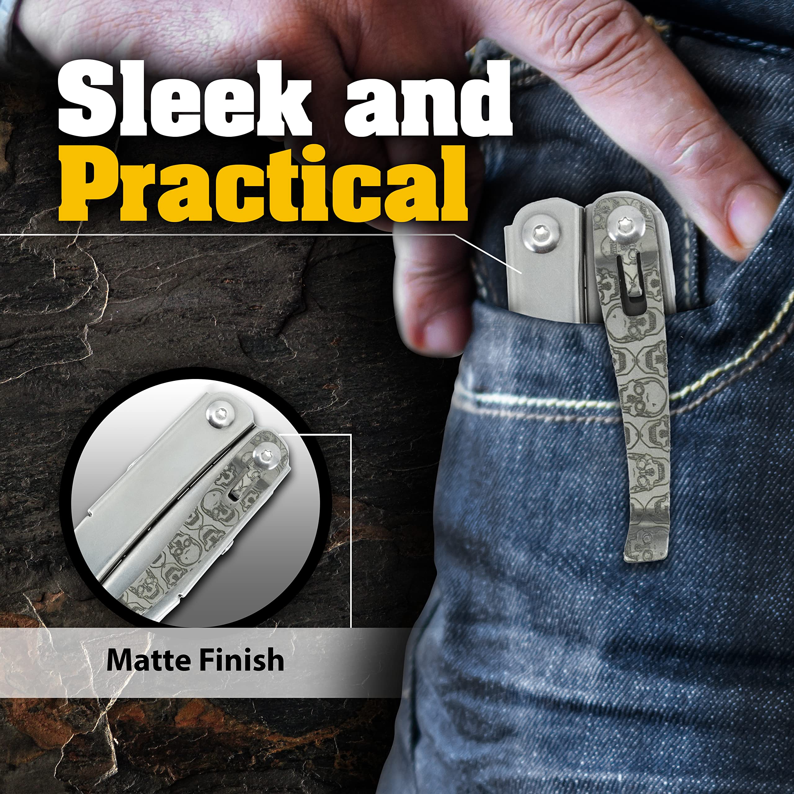 Donk! Titanium Pocket Clip. Made for Leatherman Wingman