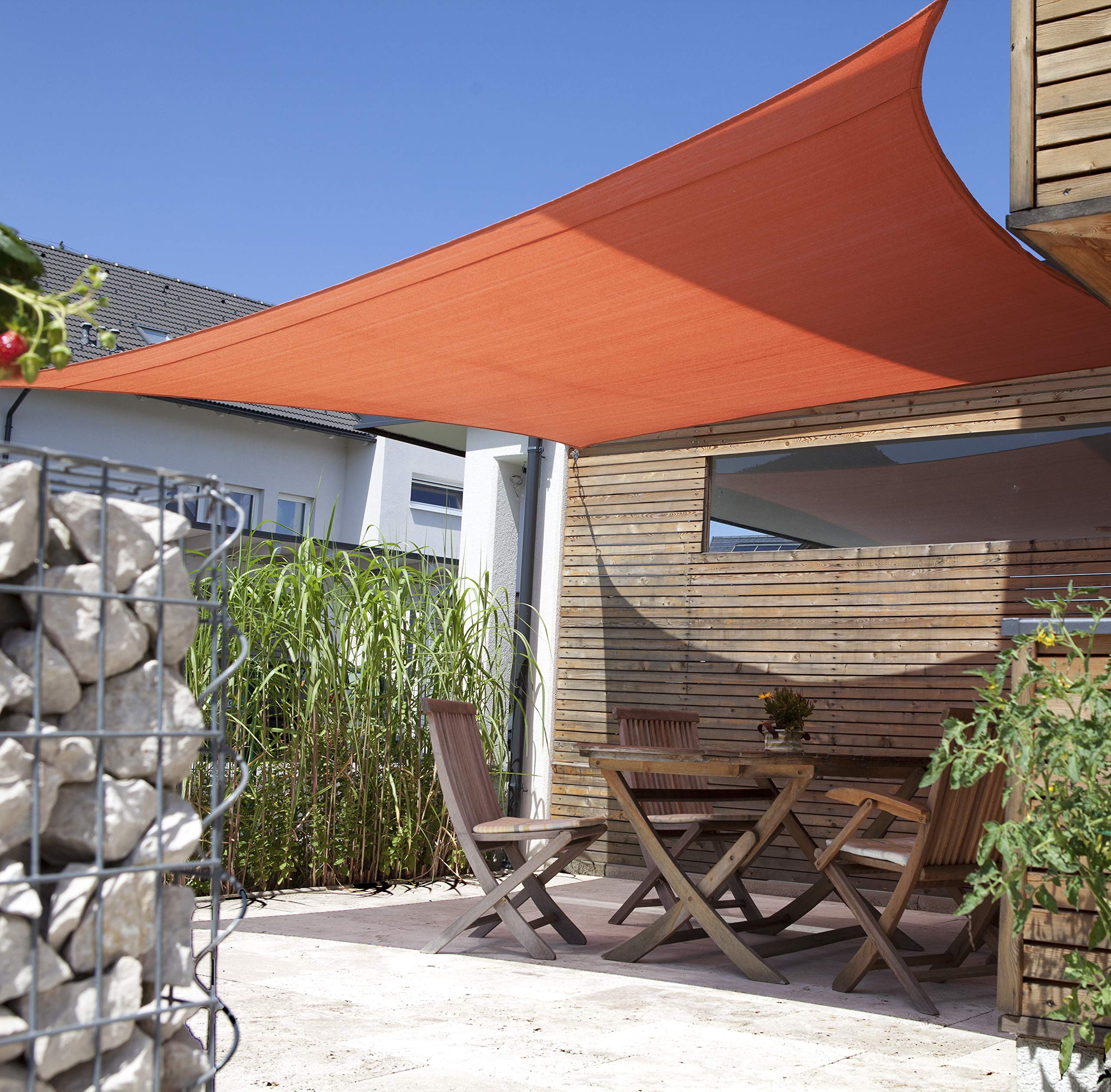 Windhager Sunsail Adria driehoekig terracotta, zonnezeil, zonwering, uv- bescherming, weerbestendig en ademend, 3,6 x 3,6 m (gelijkbenig), 10971