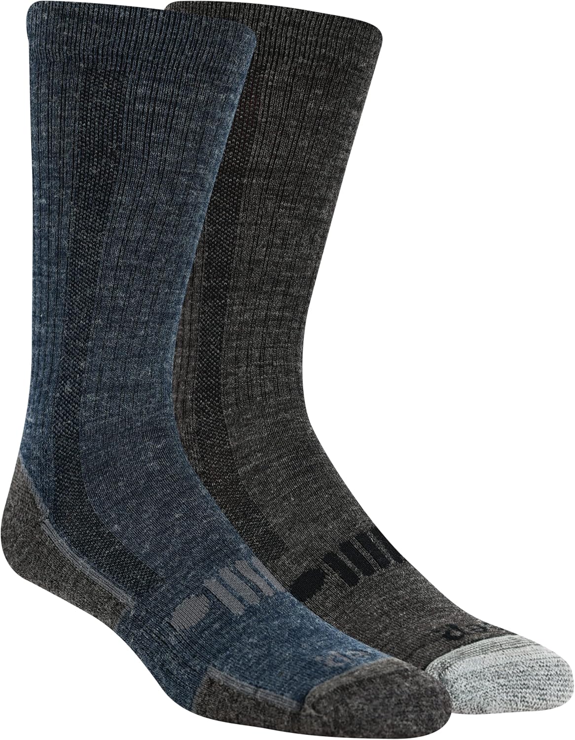 Jeep mens Wool Blend Trail Crew Socks - 2 Pair Pack - Breathable, Cushioned Comfort
