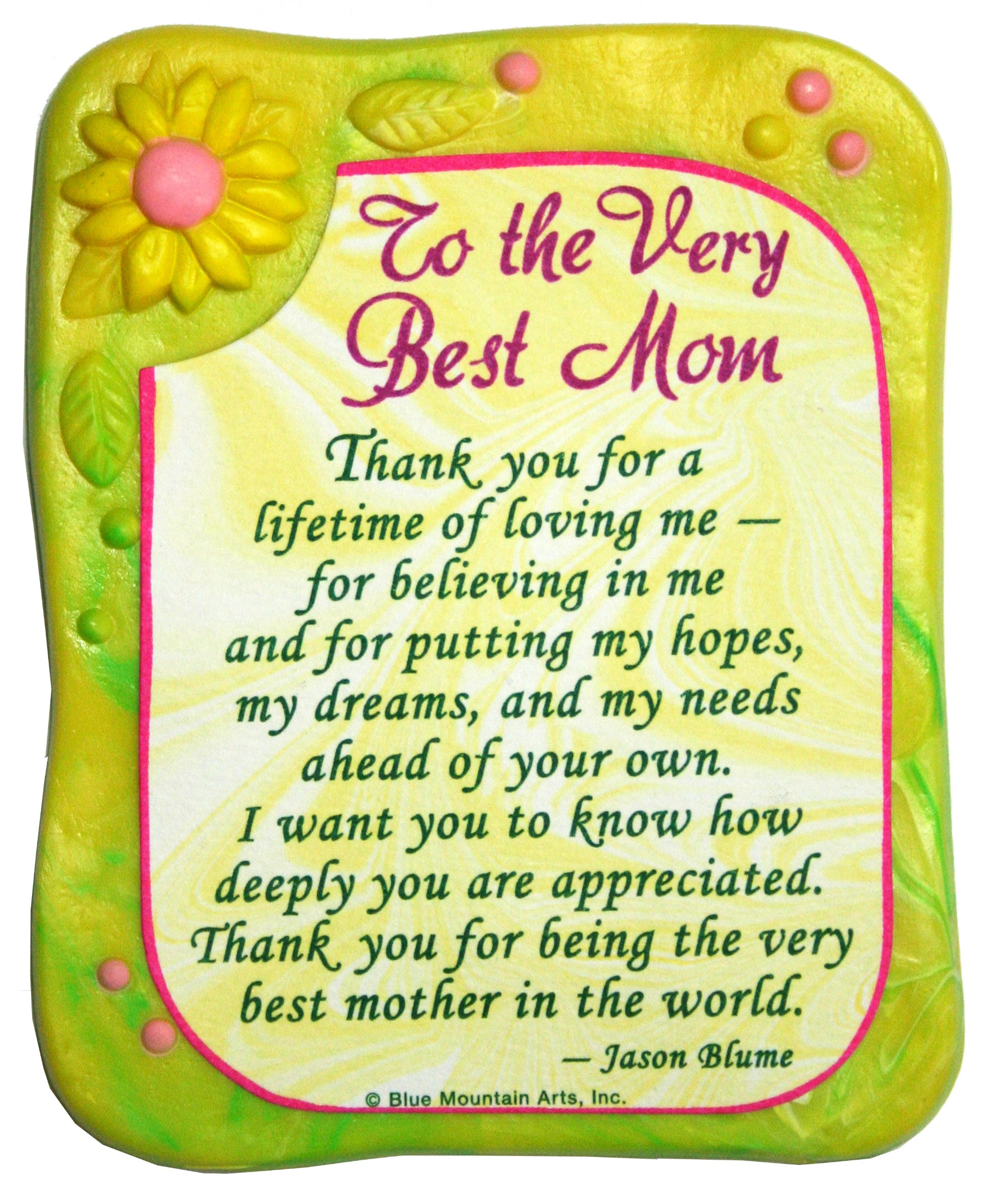 Mother Refrigerator Magnet—A Message of Love and Appreciation for a Wonderful Mom (to The Very Best Mom)