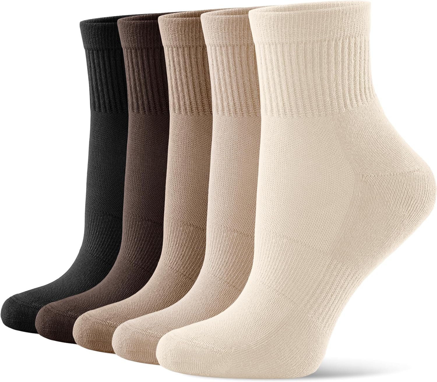 CS CELERSPORT 5 Pairs Mini Crew Ankle Socks Cushioned Running Casual Socks for Women and Men
