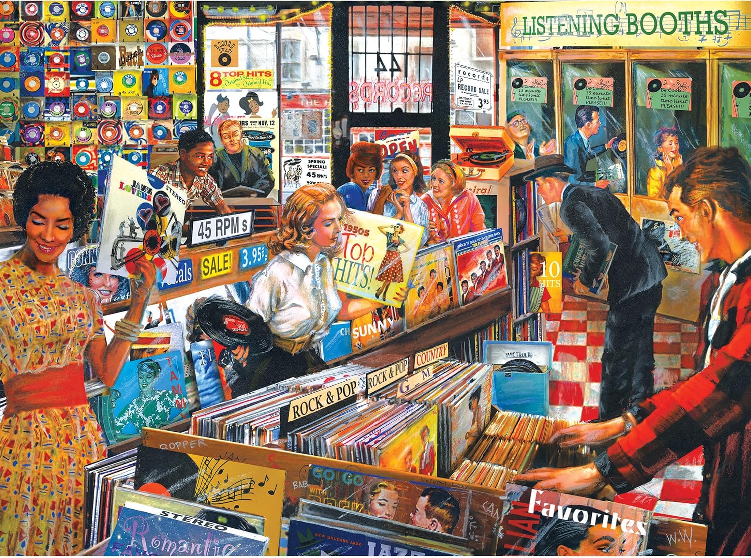 RoseArt - Back to The Past - Record Store - 750 Piece Jigsaw Puzzle for Adults