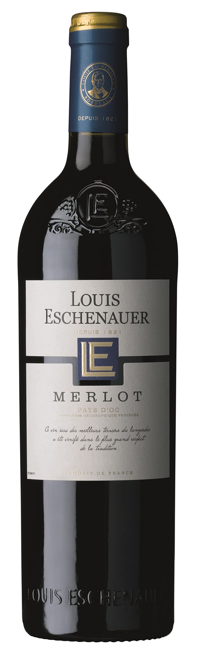 Louis Eschenauer - Trocken Rotwein, Merlot aus Pays D'Oc, Sudfrankreich (1 x 0.75 l)