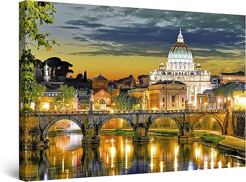 Startonight Lienzo decorativo para pared, Roma Italia, pintura decorativa para sala de estar, 32 x 48 pulgadas