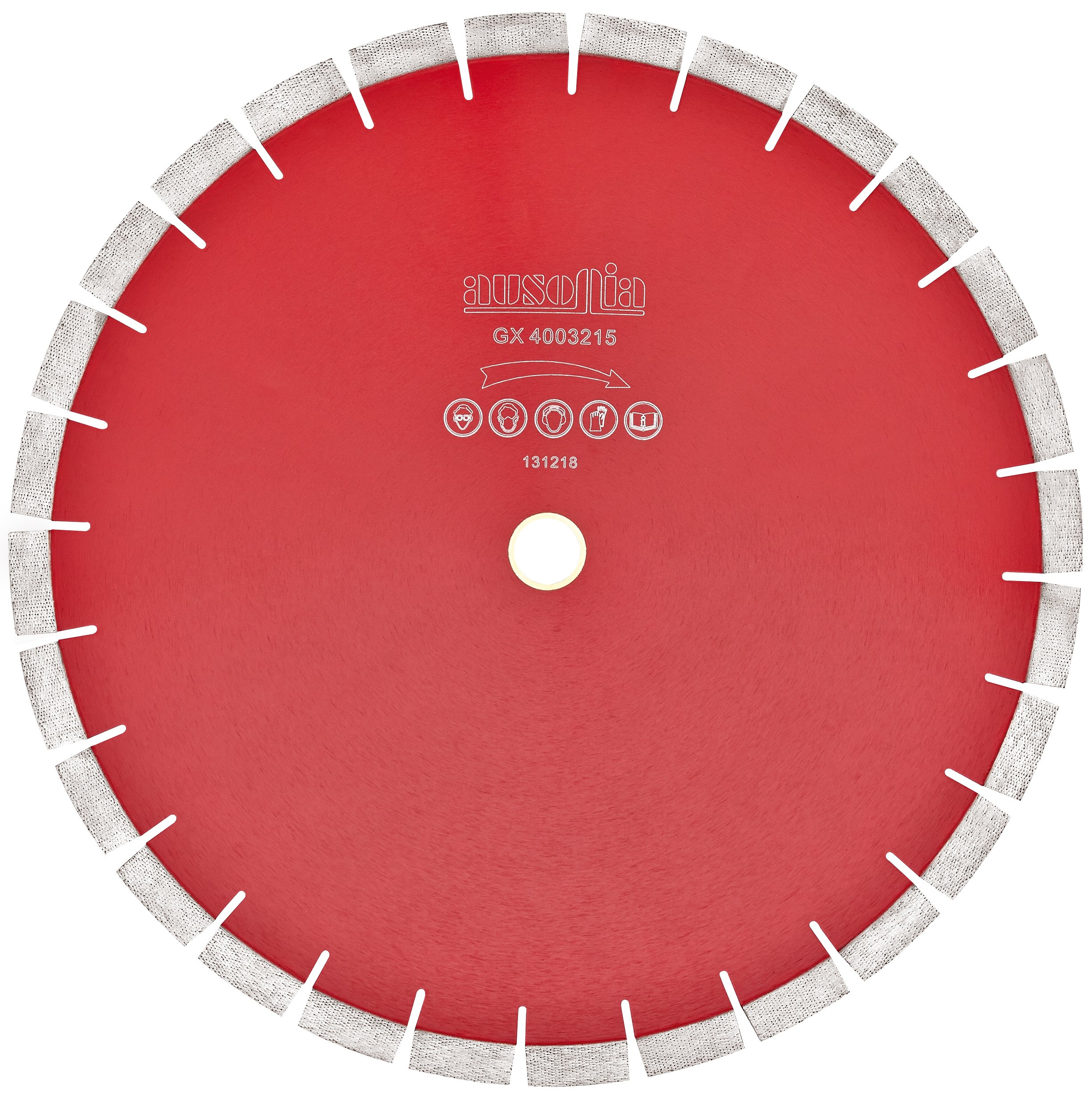 AUSONIA - DISQUE DIAMANTÉ PROFESSIONNEL AVEC TECHNOLOGIE DPS POUR GRANIT, PIERRE, BÉTON ARMÉ ET NORMAL DE 350 MM, HAUTEUR 15 MM, TROU ADAPTABLE 25,4/30, ÉPAISSEUR COURONNE 3,2. COUPE À EAU