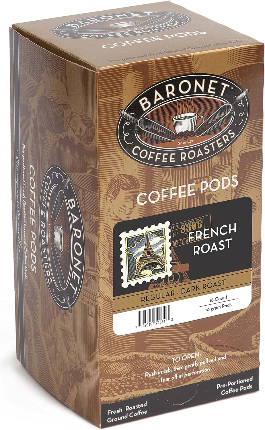 Baronet Coffee French Dark Roast, 18-Count Coffee Pods (Pack of 3) : Grocery & Gourmet Food