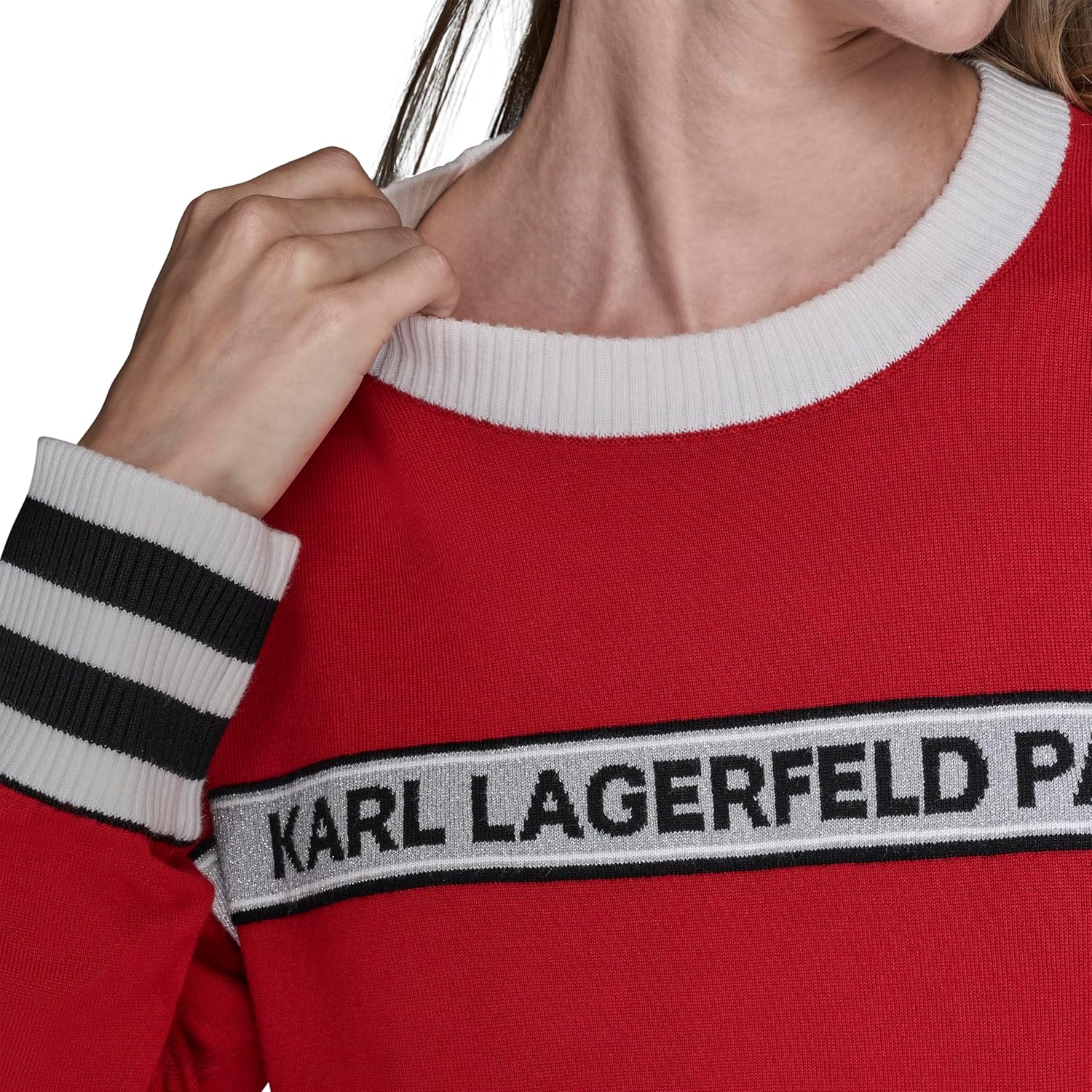 Karl Lagerfeld Womens Long Sleeve Crew Neck Logo Sweater - Image 7