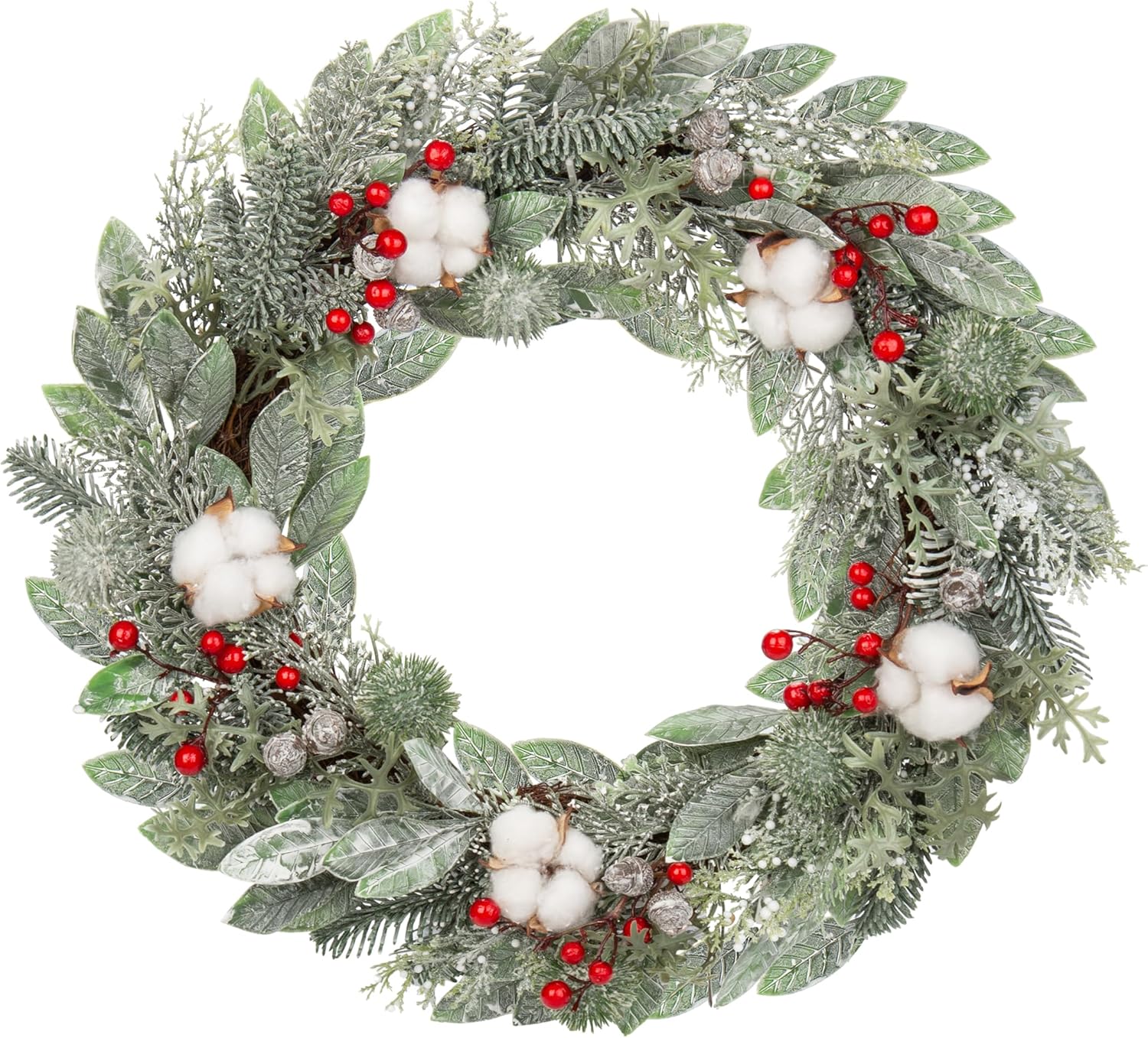 24 Inch Christmas Wreath for Front Door, Artificial