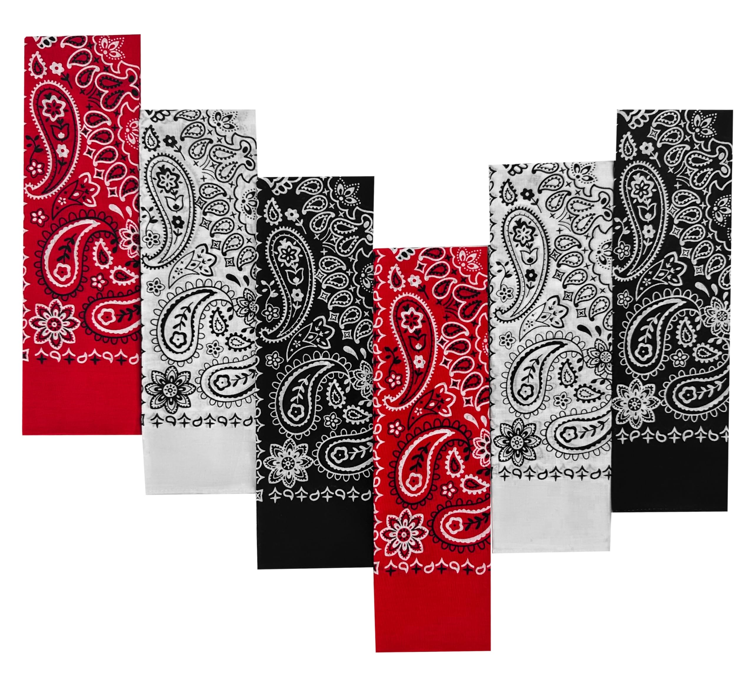 Every-ville Cotton Bandana Handkerchief for Men &amp; Women, 6 Pack
