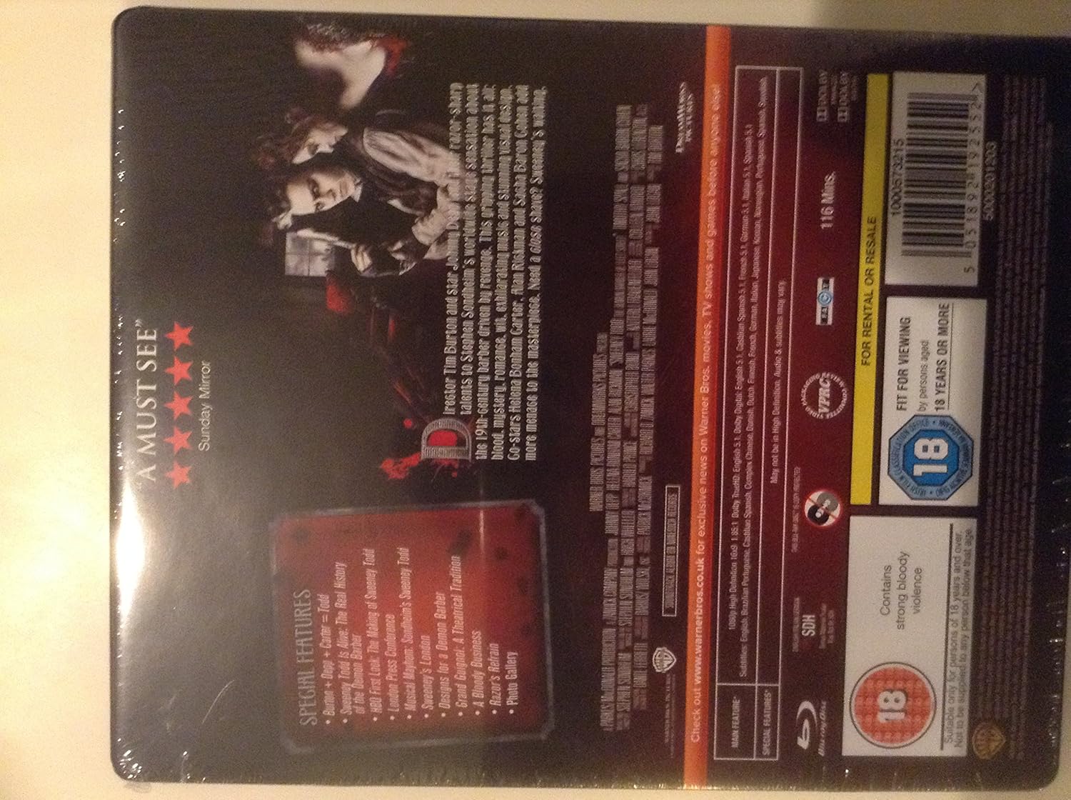 Sweeney Todd (Blu-ray)(Zavvi Steelbook)