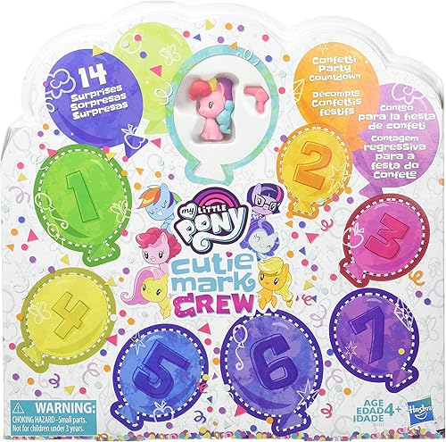 My Little Pony Toy Cutie Mark Crew Confeti Party Countdown Coleccionable, paquete de 8 con 14 sorpresas
