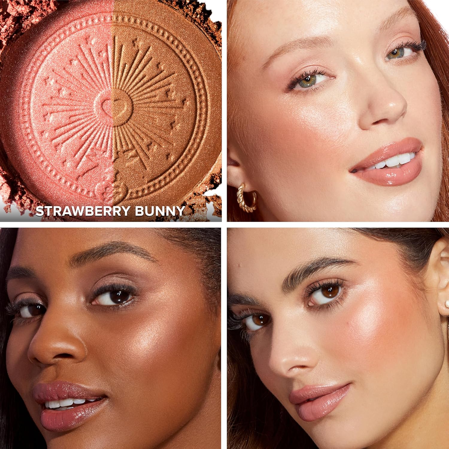 Too Faced Sun Bunny Blushing Bronzer | Dual-Shade Sheer, Luminous Bronzer Blush with Pink Undertones to Mimic Natural Flush