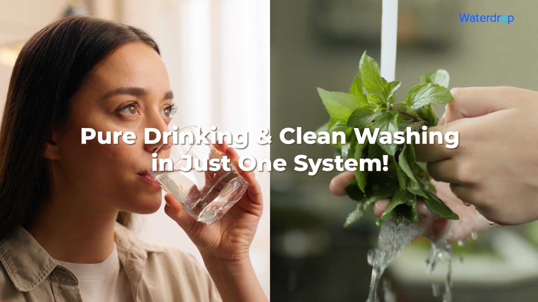 Image of Waterdrop DLG-P Under Sink Water Filter System, Reduces PFAS Chlorine Chloramine Fluoride Odor, 2 Stage Under Sink Water Filtration System with Dedicated Faucet, 2-Outlet Filter, Life Indicator