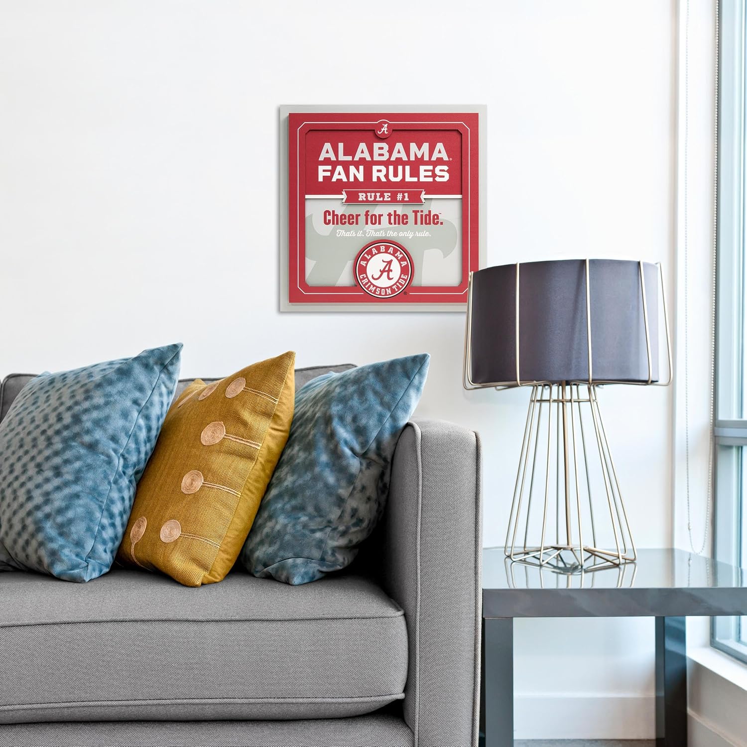 YouTheFan Officially-licensed NCAA Tide Fan Rules Wall Art, multiple layers, humorous team artwork sports fan motto, showcases funny rules, indoor decor
